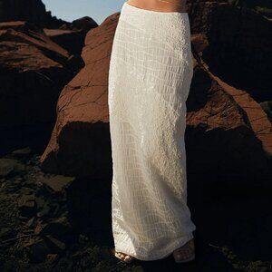 Meshki Nylah Textured Stretch Midi Maxi Skirt